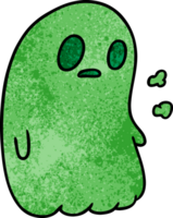 textured cartoon illustration of a kawaii cute ghost png