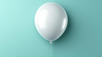 AI generated White helium balloon. Birthday balloon flying for party. photo