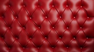 AI generated Red Leather Capitone Texture background Highly Detailed photo