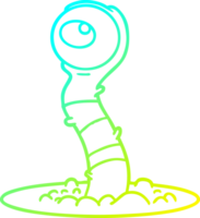 cold gradient line drawing of a cartoon alien swamp monster png