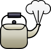 gradient shaded cartoon of a steaming kettle png