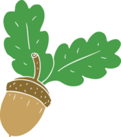 flat color style cartoon acorn png