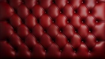 AI generated Red Leather Capitone Texture background Highly Detailed photo