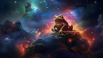 AI generated Cosmic frog photo