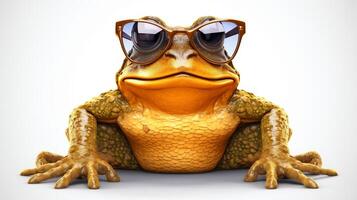 AI generated Chic Toad in glasses on white isolated background illustration. photo