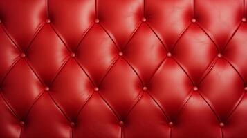 AI generated Red Leather Capitone Texture background Highly Detailed photo