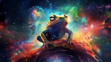 AI generated Cosmic frog photo