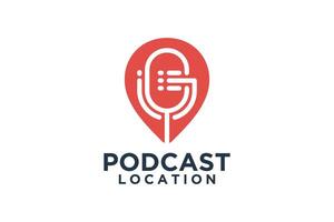 Podcast location logo design creative concept style modern part 2 vector