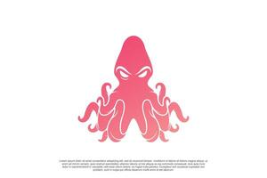 pulpo logo diseño sencillo concepto prima vector