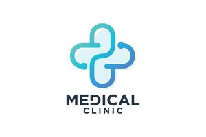 médico clínica logo diseño creativo único concepto vector