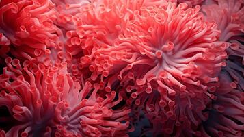 AI generated Coral Reef Texture background Highly Detailed. Abstract marine ecosystem. photo