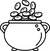 AI generated Pot with gold coins symbol of St Patricks Day vector