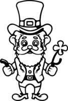 AI generated Cartoon leprechaun character with shamrock leaf vector