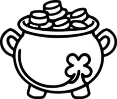 AI generated Pot with gold coins symbol of St Patricks Day vector