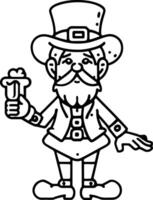 AI generated Cartoon leprechaun character with shamrock leaf vector