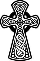 AI generated Traditional Celtic cross with ornament vector