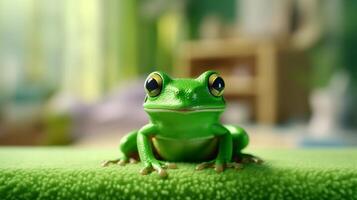 AI generated Cute Frog illustration photo