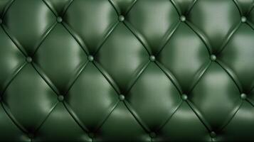 AI generated Green Leather Capitone Texture background Highly Detailed photo