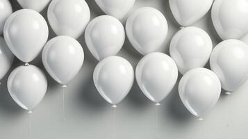 AI generated White balloons background photo