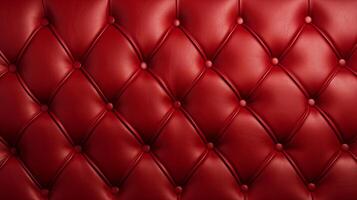 AI generated Red Leather Capitone Texture background Highly Detailed photo