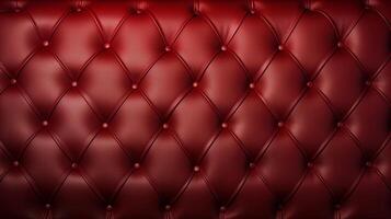 AI generated Red Leather Capitone Texture background Highly Detailed photo