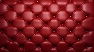 AI generated Red Leather Capitone Texture background Highly Detailed photo