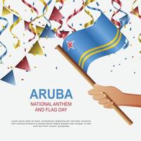 National Anthem and Flag Day in Aruba background. vector