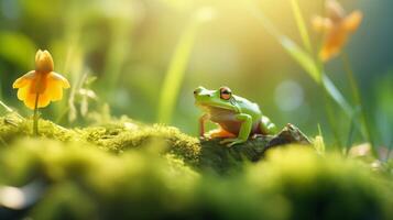 AI generated Cute Frog illustration photo