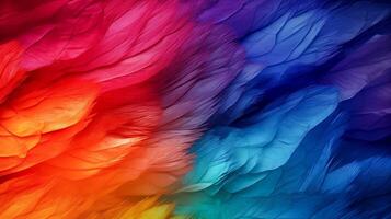 AI generated Rainbow Feathers Abstract Texture background Highly Detailed photo