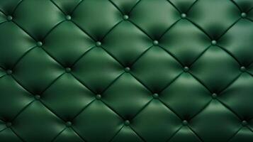 AI generated Green Leather Capitone Texture background Highly Detailed photo