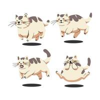 collection of vector illustrations of cute fat cats