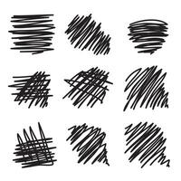 Vector abstract pen sketch random scribbles set