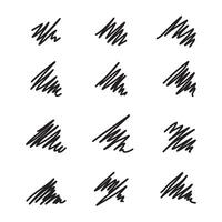 Vector abstract pen sketch random scribbles set. Hand-drawn vector collections.