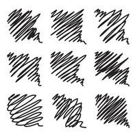 Vector abstract pen sketch random scribbles set. Hand-drawn vector collections.