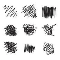 Vector abstract pen sketch random scribbles set