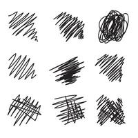 Vector abstract pen sketch random scribbles collection