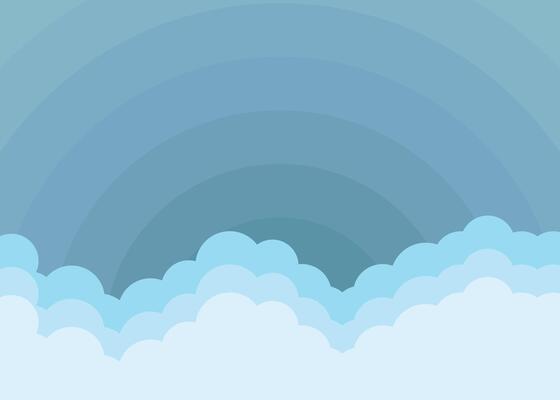 Blue sky and clouds, pastel paper cut background.