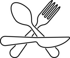 Stencil fork spoon knife icon Food clipart Vector illustration