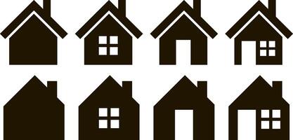 Stencil house clipart Engraving home Vector illustration