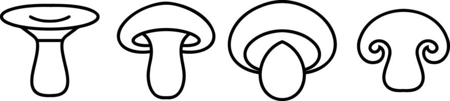 Doodle mushroom icon Vegetable healthy food Stencil vector illustration