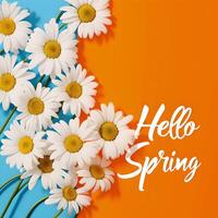 AI generated Hello spring background with text as logotype,, postcard, card, invitation photo