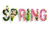 AI generated Happy Spring copy space post with text for design floral Spring greeting card photo