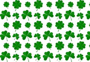 hoja de trébol dibujado a mano doodle ilustración vectorial de patrones sin fisuras. símbolo del día de San Patricio, fondo de trébol de la suerte irlandés. telón de fondo repetido sin fin, textura, papel tapiz vector