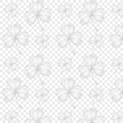 Seamless pattern clover leaf. St Patrick's Day symbol, Irish lucky shamrock. Endless repeated backdrop, texture, wallpaper