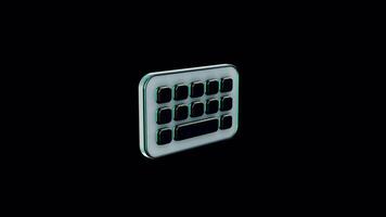 sin costura 3d teclado icono animación - descubrir realista símbolo visualización video