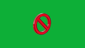 Customizable animated prohibition signs for safety - with Green Screen Video