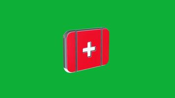 Unique 3D First Aid Symbol visualization with Green Screen video