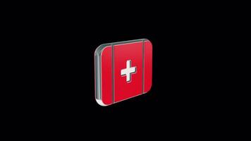 Stunning 3D First Aid Symbol Animation - High-Quality Visuals with Alpha Channel video