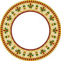 Vector round colored national persian ornament. Circle, frame, border ethnic pattern of Iranian civilization