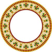 Vector round colored national persian ornament. Circle, frame, border ethnic pattern of Iranian civilization